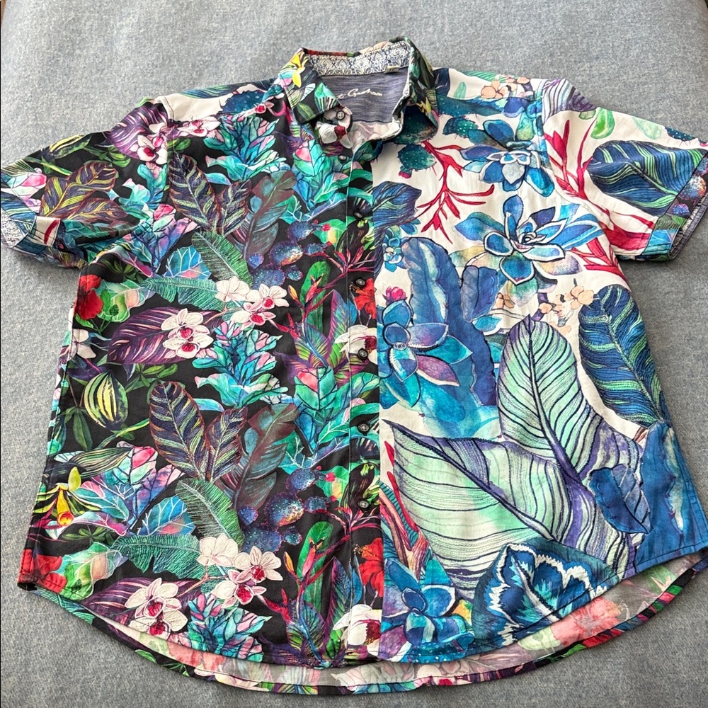 Robert Graham Vibrant Tropical Print Shirt